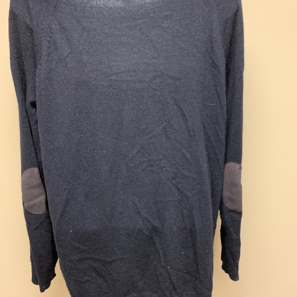 J. Crew Side Button Sweater M Navy Stripes Wool - Picture 5 of 8